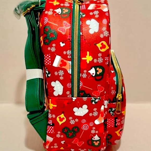 Loungefly Disney NWT Mickey Holiday Sweets & Treats Mini‎ Backpack & Wallet - Picture 5 of 9